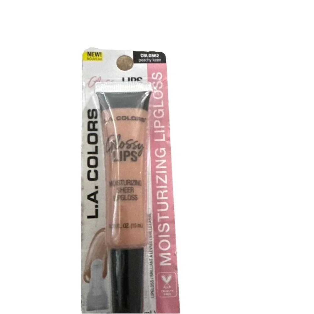 L.A. Colors Peachy Keen Glossy Lips Moisturizing Sheer Lip Gloss Peachy Keen T23